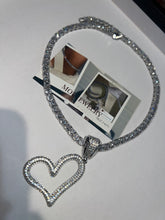 Load image into Gallery viewer, Hollow Heart Tennis Necklace