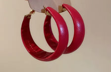 Load image into Gallery viewer, Leather Hoop Earrings