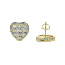 Load image into Gallery viewer, Diamond earrings , diamond heart earrings , platinum earrings