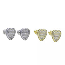 Load image into Gallery viewer, Diamond earrings , diamond heart earrings , platinum earrings