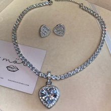 Load image into Gallery viewer, Heart tennis necklace
