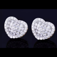 Load image into Gallery viewer, Diamond heart stud earrings