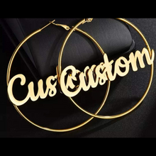 Load image into Gallery viewer, Name Hoop Earrrings