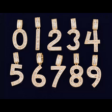 Load image into Gallery viewer, Number charm, bling number charm , number chain