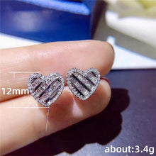 Load image into Gallery viewer, Diamond Heart Earrings
