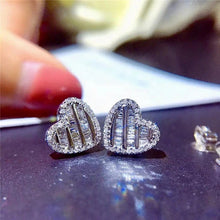 Load image into Gallery viewer, Diamond Heart Earrings