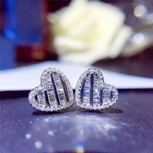 Load image into Gallery viewer, Diamond Heart Earrings
