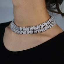Load image into Gallery viewer, Cluster Tennis Necklace