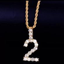 Load image into Gallery viewer, Number charm, number charm necklace, bling number charm