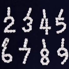 Load image into Gallery viewer, Number charm, number charm necklace, bling number charm