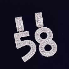 Load image into Gallery viewer, Number charm, bling number charm , number chain