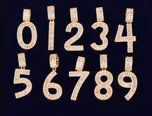 Load image into Gallery viewer, Number charm, bling number charm , number chain