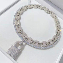 Load image into Gallery viewer, diamond lock necklace