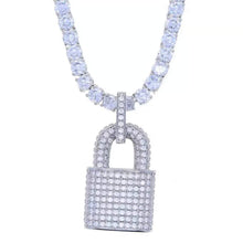 Load image into Gallery viewer, diamond lock necklace
