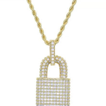 Load image into Gallery viewer, diamond lock necklace