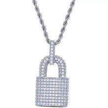 Load image into Gallery viewer, diamond lock necklace