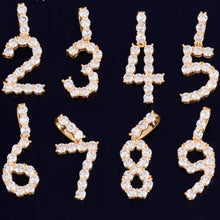 Load image into Gallery viewer, Number charm, number charm necklace, bling number charm