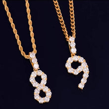 Load image into Gallery viewer, Number charm, number charm necklace, bling number charm