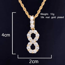 Load image into Gallery viewer, Number charm, number charm necklace, bling number charm