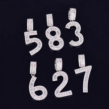 Load image into Gallery viewer, Number charm, bling number charm , number chain