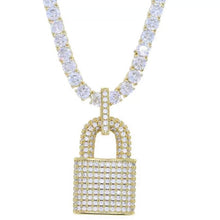 Load image into Gallery viewer, diamond lock necklace