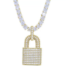 Load image into Gallery viewer, diamond lock necklace