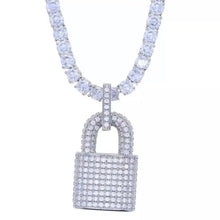 Load image into Gallery viewer, diamond lock necklace