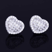 Load image into Gallery viewer, Diamond heart stud earrings