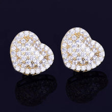 Load image into Gallery viewer, Diamond heart stud earrings