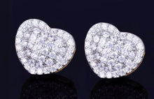 Load image into Gallery viewer, Diamond heart stud earrings