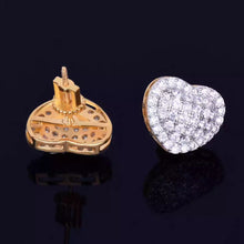 Load image into Gallery viewer, Diamond heart stud earrings