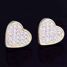 Load image into Gallery viewer, Diamond heart stud earrings
