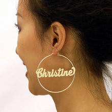 Load image into Gallery viewer, Name Hoop Earrrings