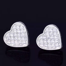 Load image into Gallery viewer, Diamond heart stud earrings