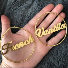 Load image into Gallery viewer, Name Hoop Earrrings