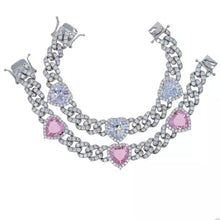 Load image into Gallery viewer, Heart Cluster Cuban Bracelet
