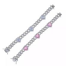 Load image into Gallery viewer, Heart Cluster Cuban Bracelet