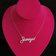 Load image into Gallery viewer, Dainty Diamond Nameplate Necklace
