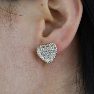 Diamond earrings , diamond heart earrings , platinum earrings