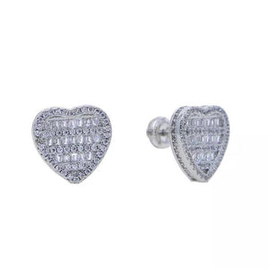 Diamond earrings , diamond heart earrings , platinum earrings