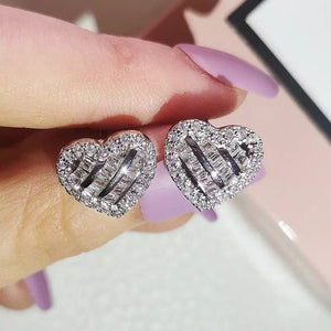 Diamond Heart Earrings