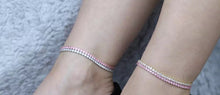 Load image into Gallery viewer, tennis anklet anklet silver tennis anklet pink tennis anklet
