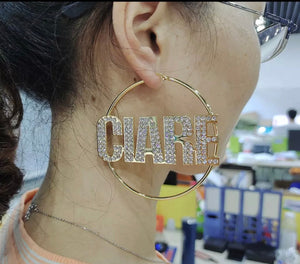 Name Hoop Earrrings