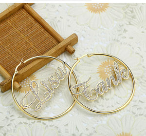 Name Hoop Earrrings