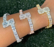 Load image into Gallery viewer, Diamond Square Tennis Bracelet
